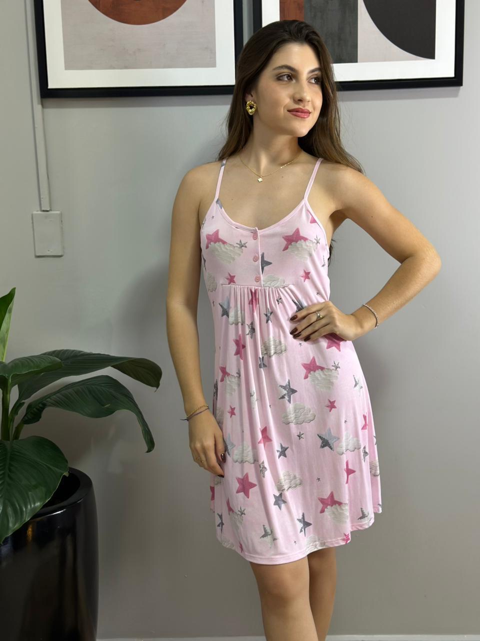 CAMISOLA COM MEIA ABERTURA DE MICROFIBRA BAUNILHA RECCO