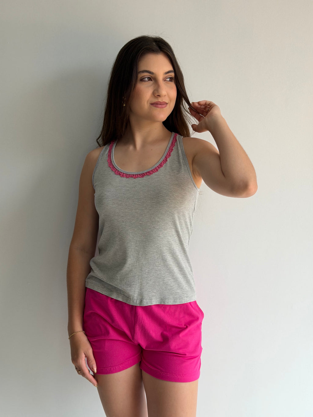 PIJAMA CURTO REGATA DE ALGODÃO