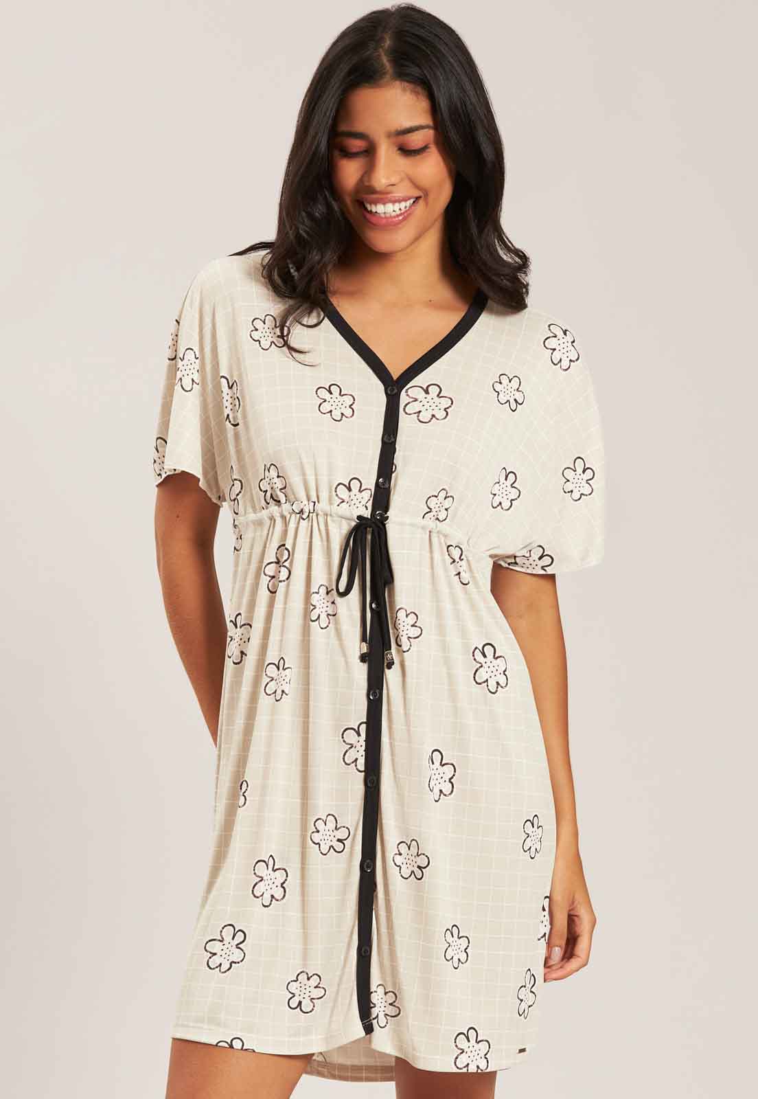 CAFTAN DE MICROFIBRA BAUNILHA