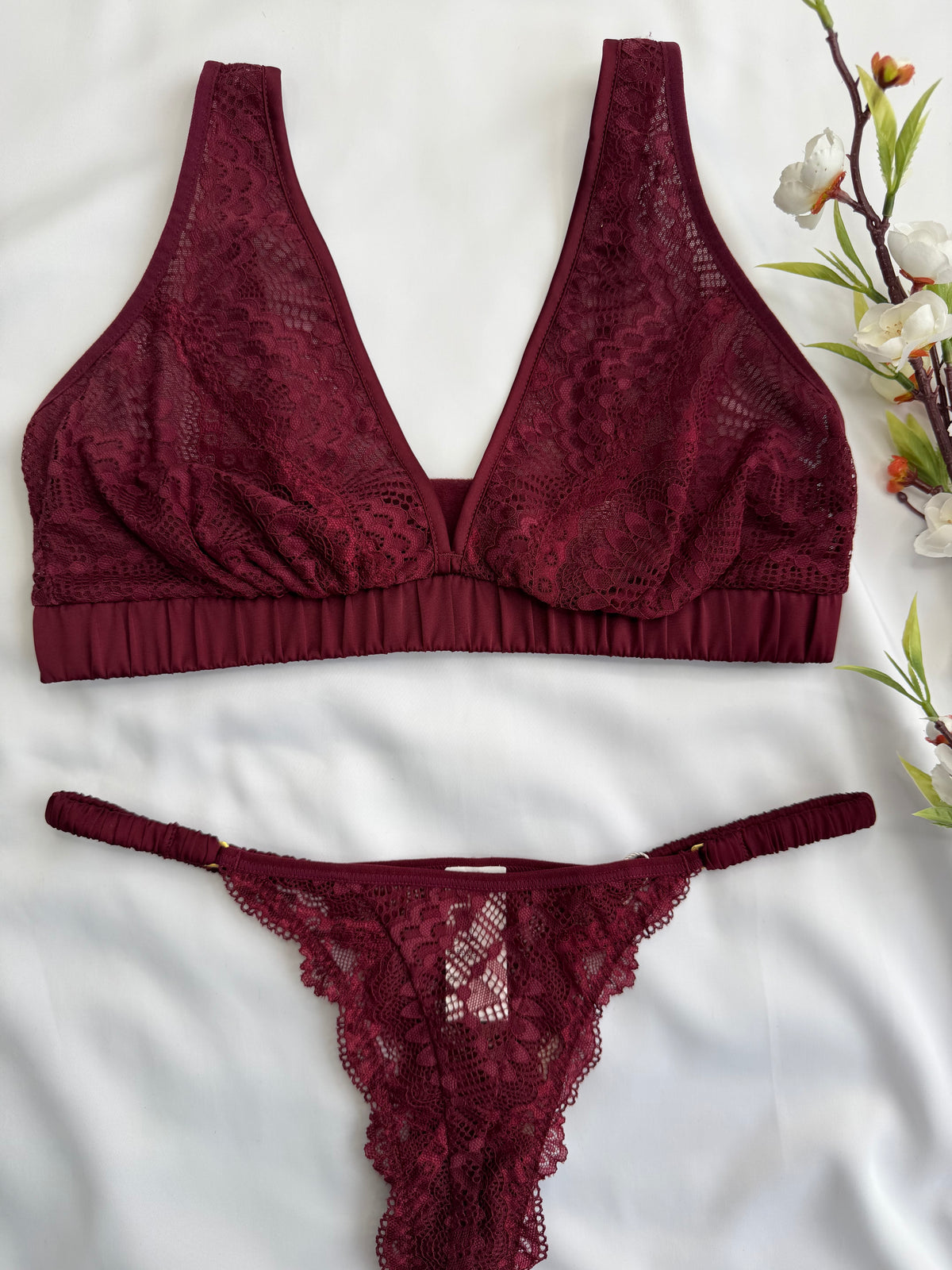 CONJUNTO RECCO MARSALA SEM ARO E SEM O BOJO DE RENDA