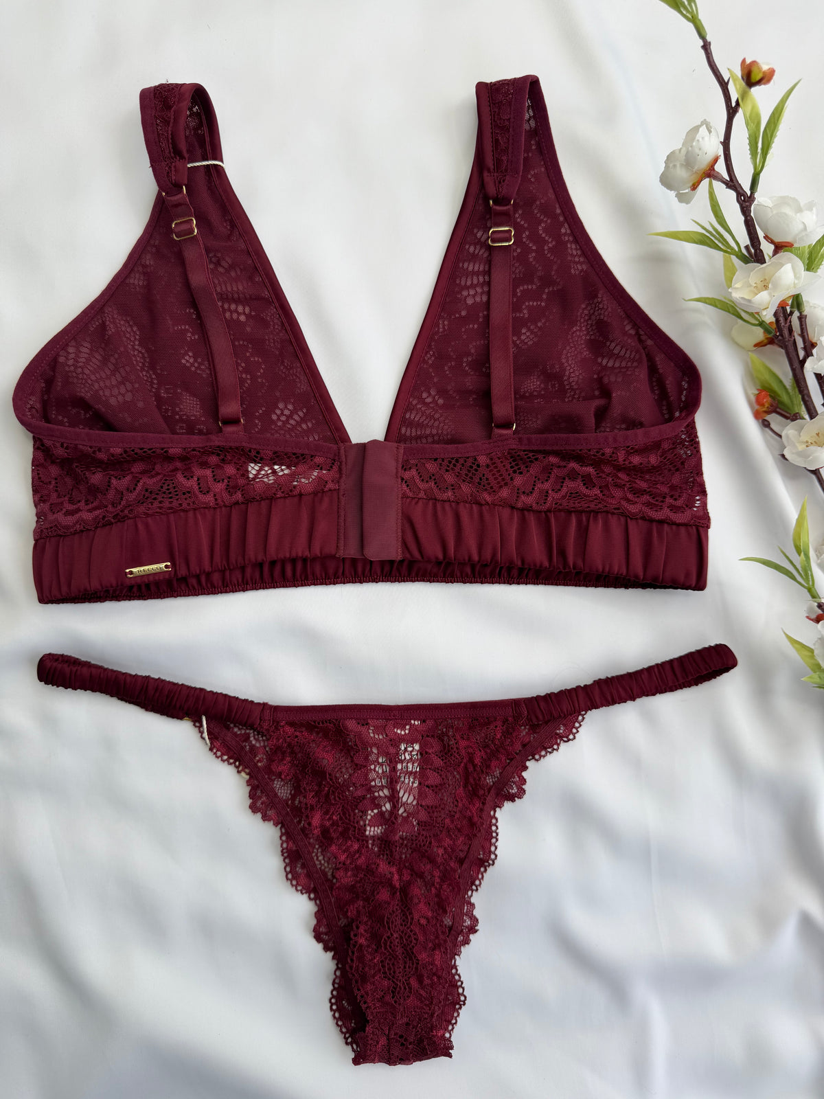 CONJUNTO RECCO MARSALA SEM ARO E SEM O BOJO DE RENDA