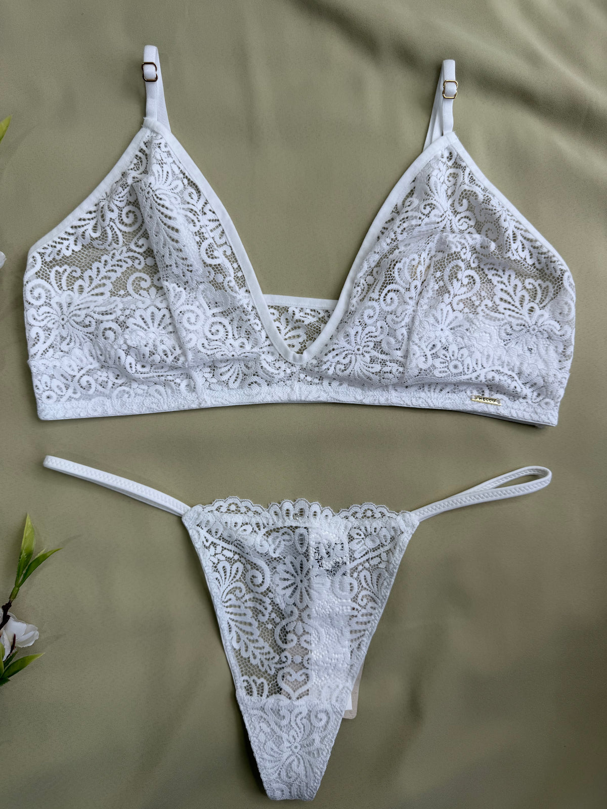CONJUNTO DE RENDA RECCO SEM BOJO E SEM ARO (peças avulsas)