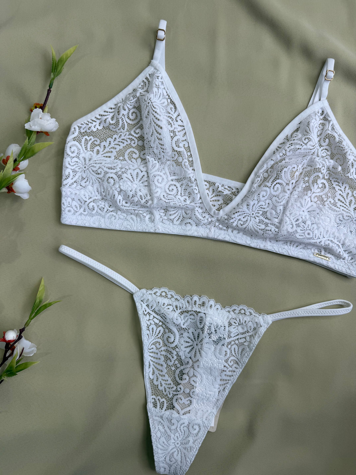 CONJUNTO DE RENDA RECCO SEM BOJO E SEM ARO (peças avulsas)