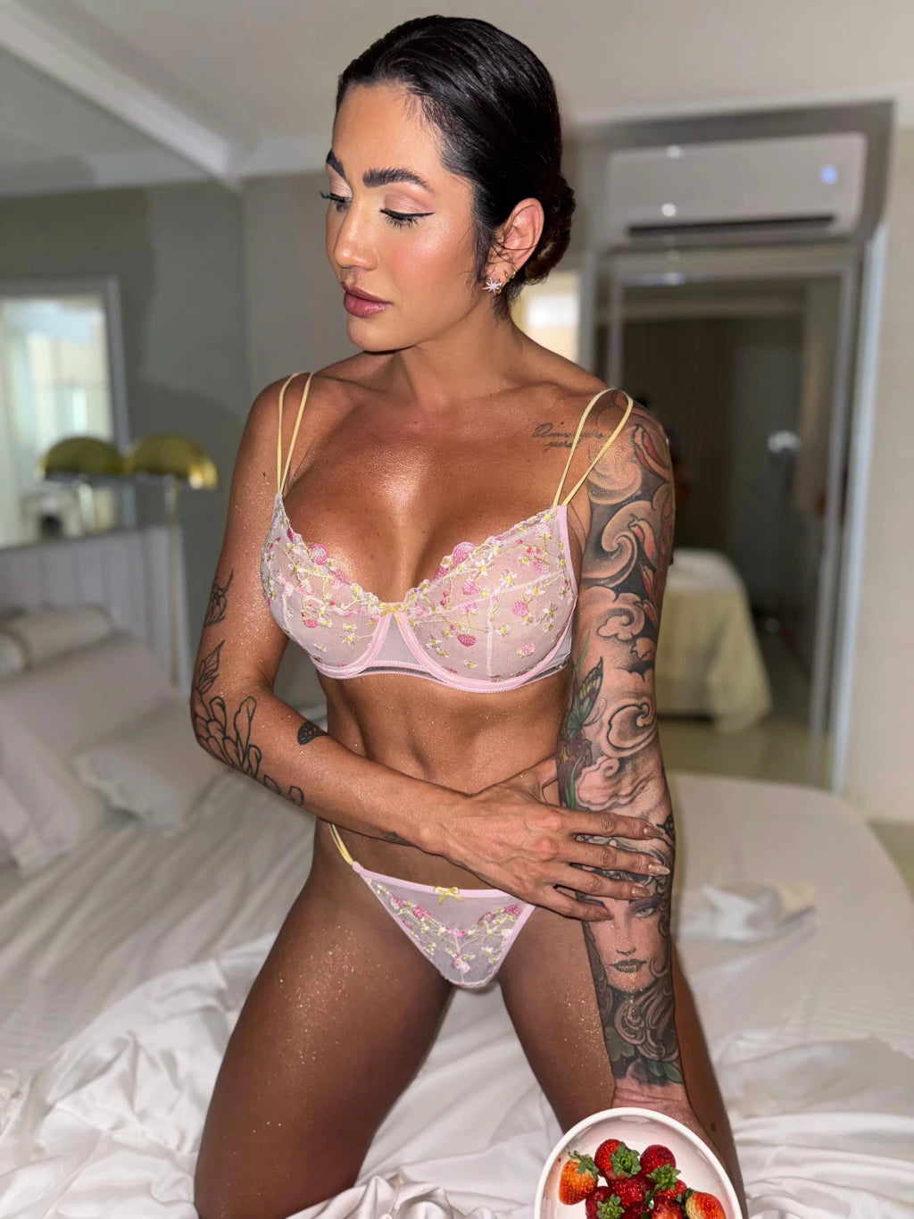 CONJUNTO LINGERIE GD1 COM ARO E SEM BOJO DE TULE E RENDA