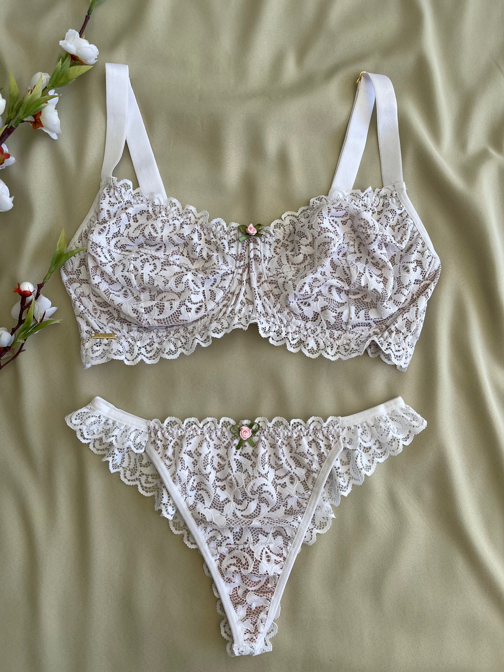 CONJUNTO LINGERIE GD1 COM ARO E SEM BOJO DE TULE E RENDA