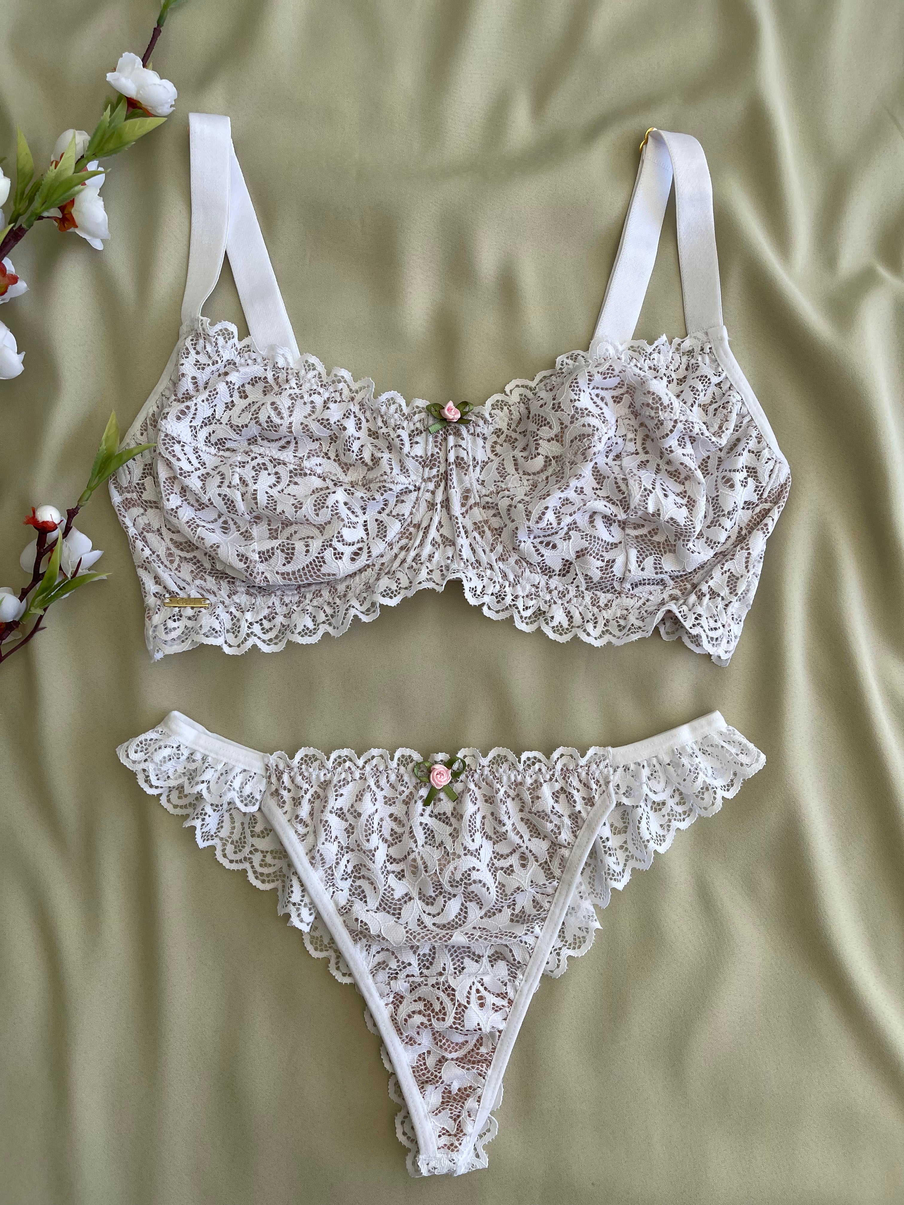 CONJUNTO LINGERIE GD1 COM ARO E SEM BOJO DE TULE E RENDA