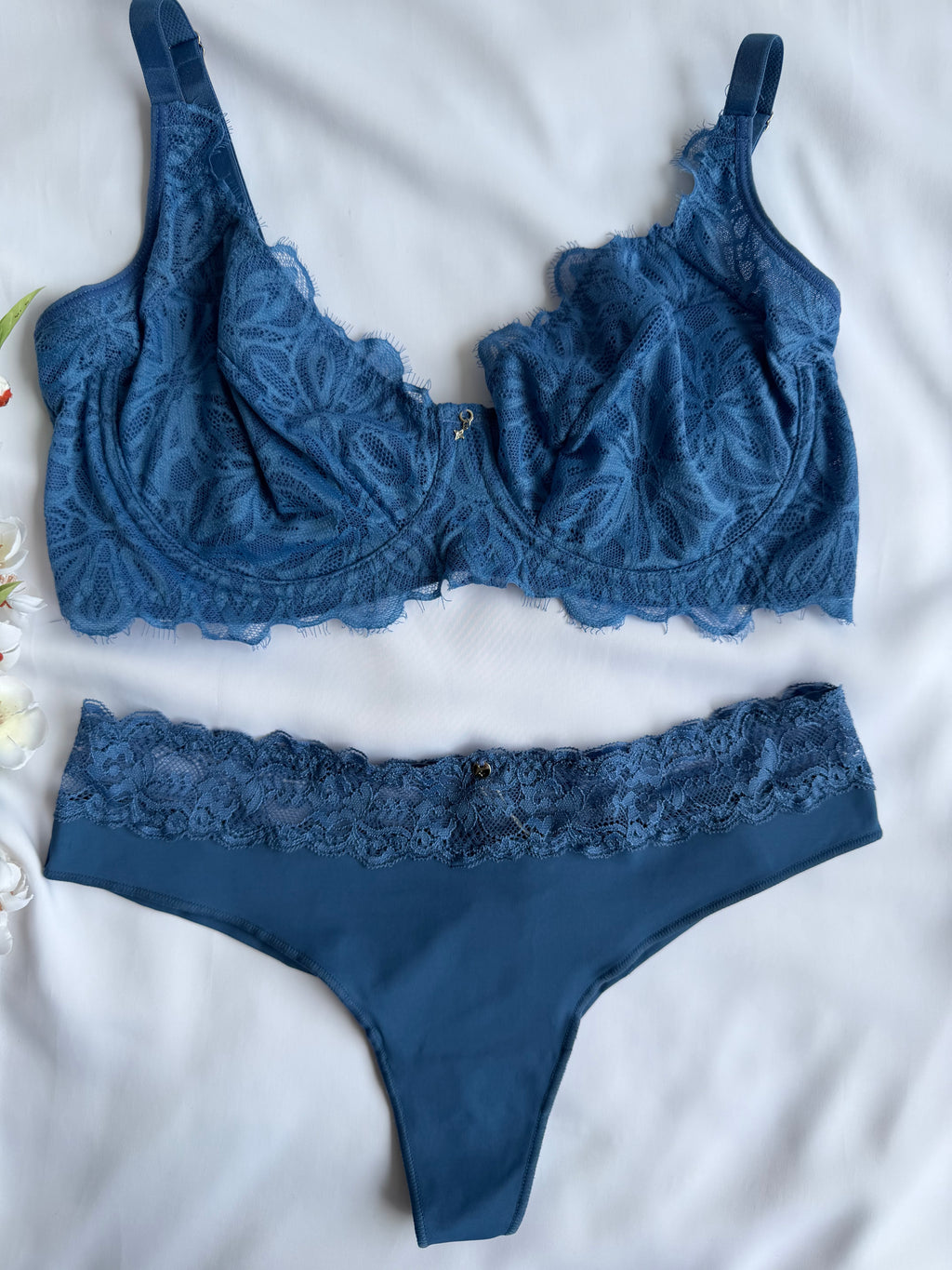 CONJUNTO LINGERIE DE BIO SENCI RECCO DE RENDA COM ARO E BOJO