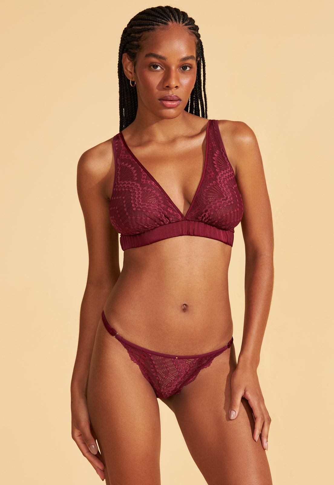 CONJUNTO RECCO MARSALA SEM ARO E SEM O BOJO DE RENDA