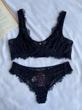 CONJUNTO LINGERIE DE RENDA COM ARO E SEM BOJO RECCO