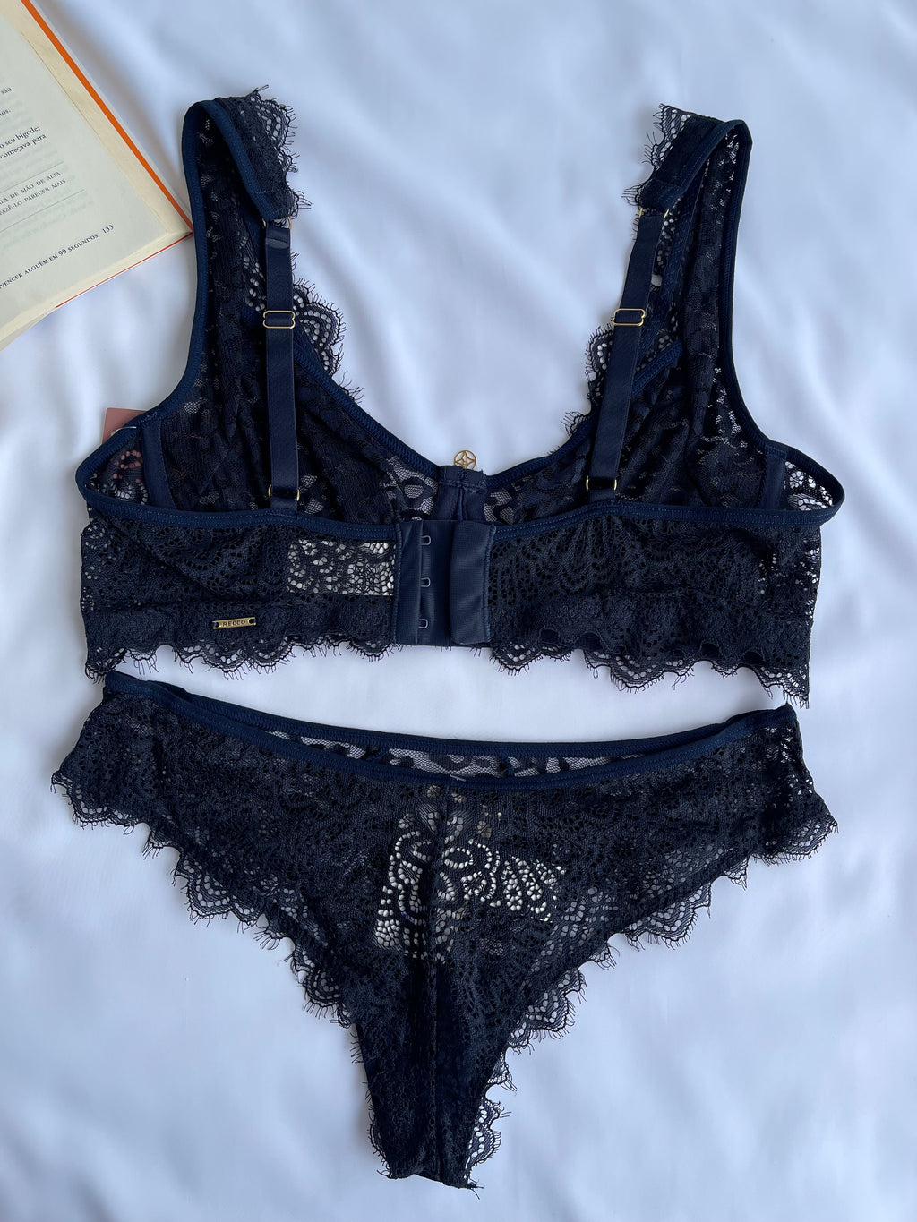 CONJUNTO LINGERIE DE RENDA COM ARO E SEM BOJO RECCO