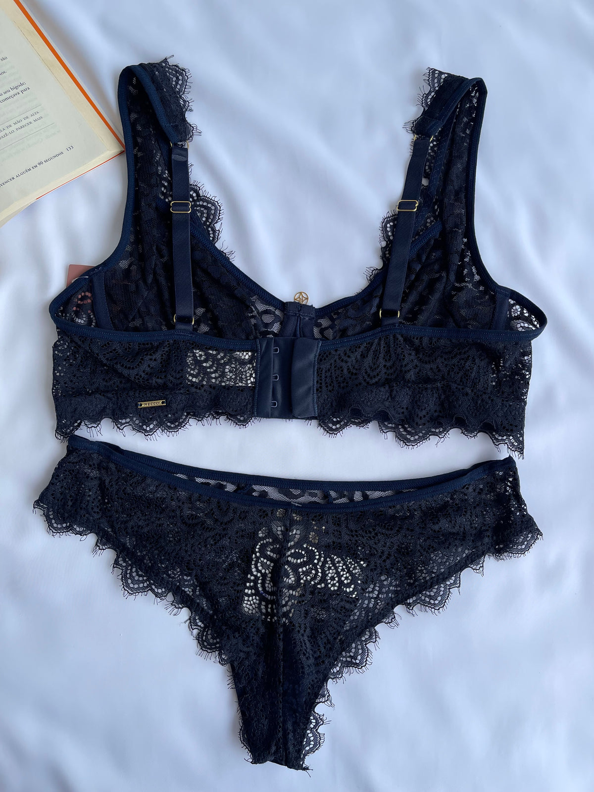 CONJUNTO LINGERIE DE RENDA COM ARO E SEM BOJO RECCO