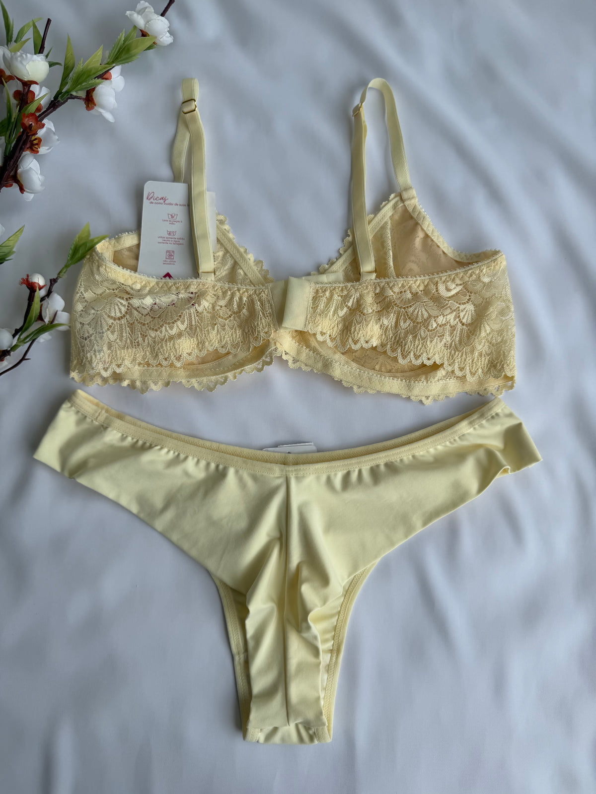 CONJUNTO LINGERIE DE RENDA COM ARO E SEM BOJO