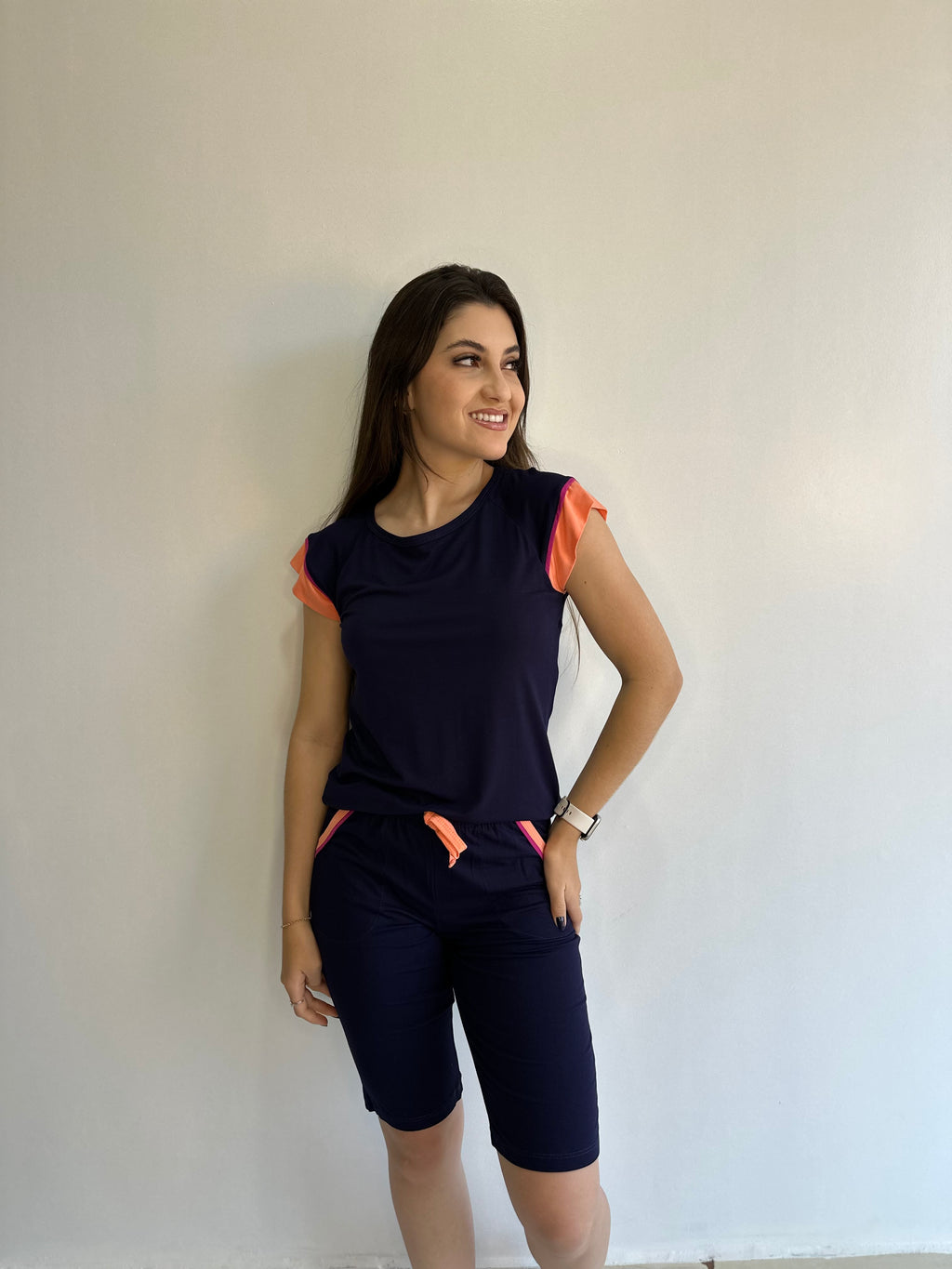 PIJAMA MEIA MANGA DE VISCOSE SHORTS MIDI