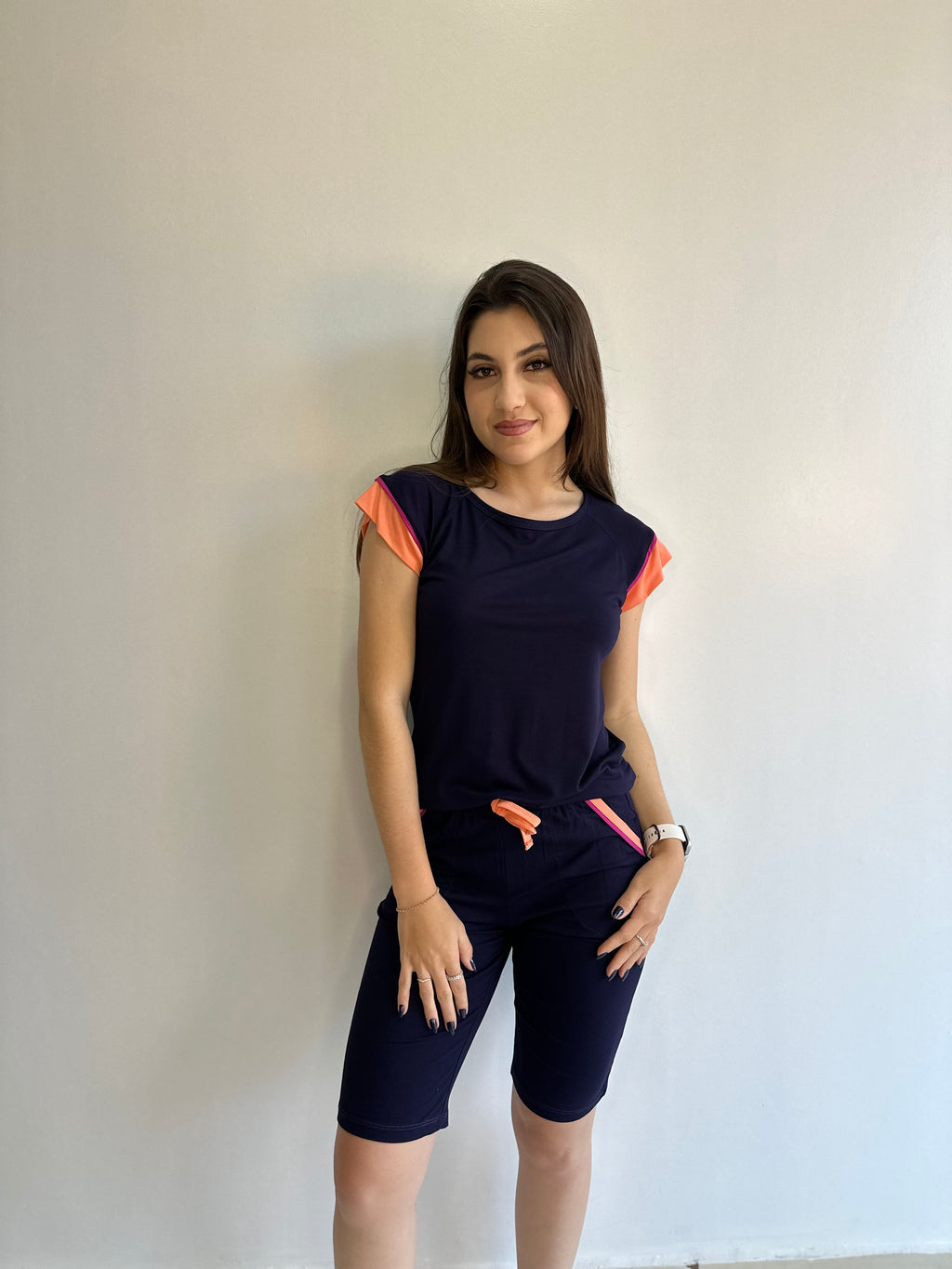 PIJAMA MEIA MANGA DE VISCOSE SHORTS MIDI