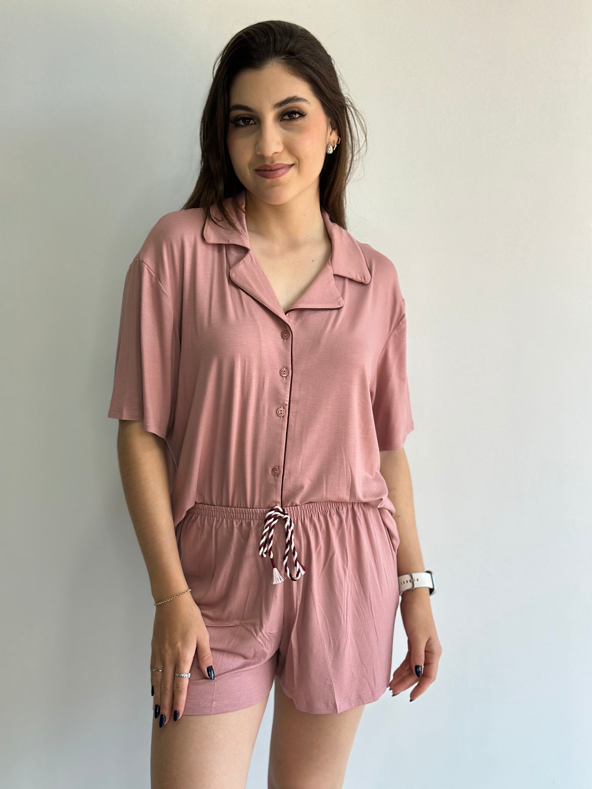 PIJAMA AMERICANO CURTO DE VISCOSE STRETCH RECCO