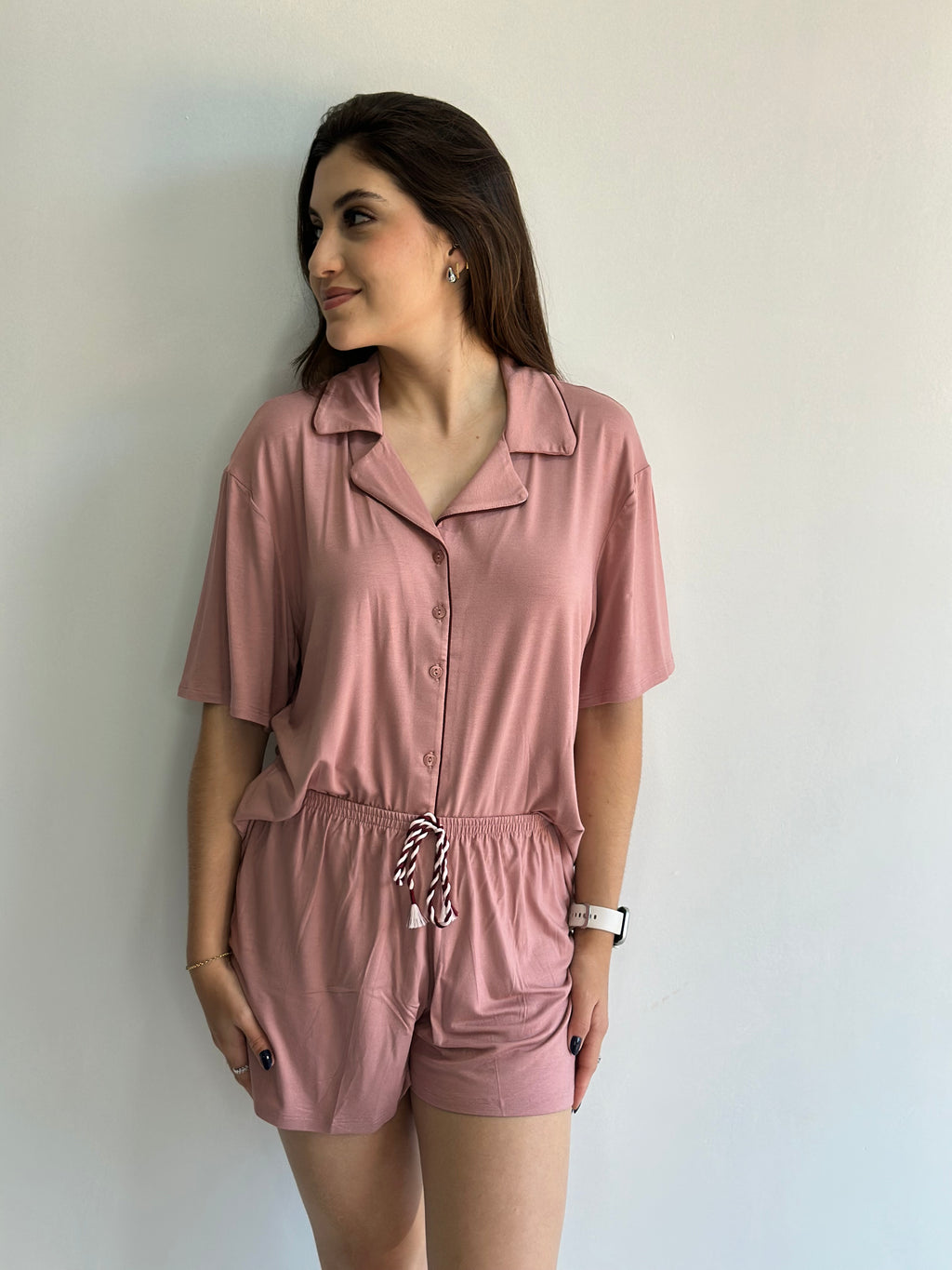 PIJAMA AMERICANO CURTO DE VISCOSE STRETCH RECCO