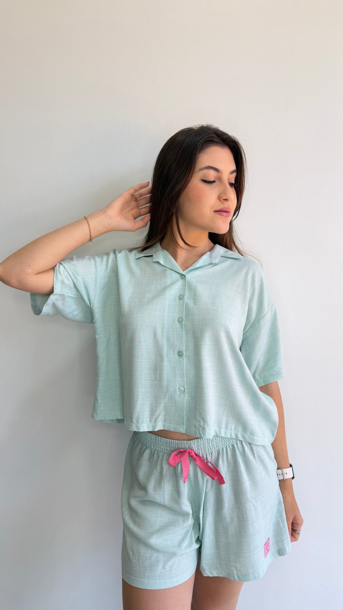 CONJUNTO ABERTO DE VISCOSE PLANA BAUNILHA