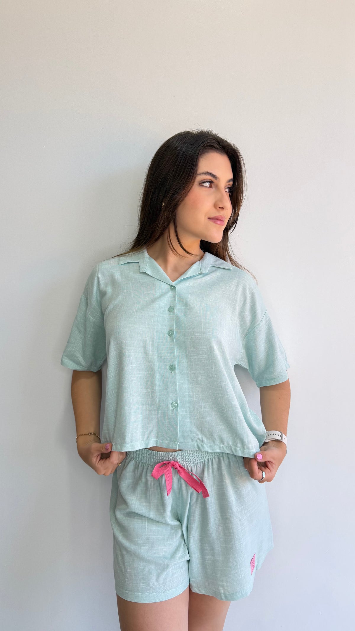CONJUNTO ABERTO DE VISCOSE PLANA BAUNILHA