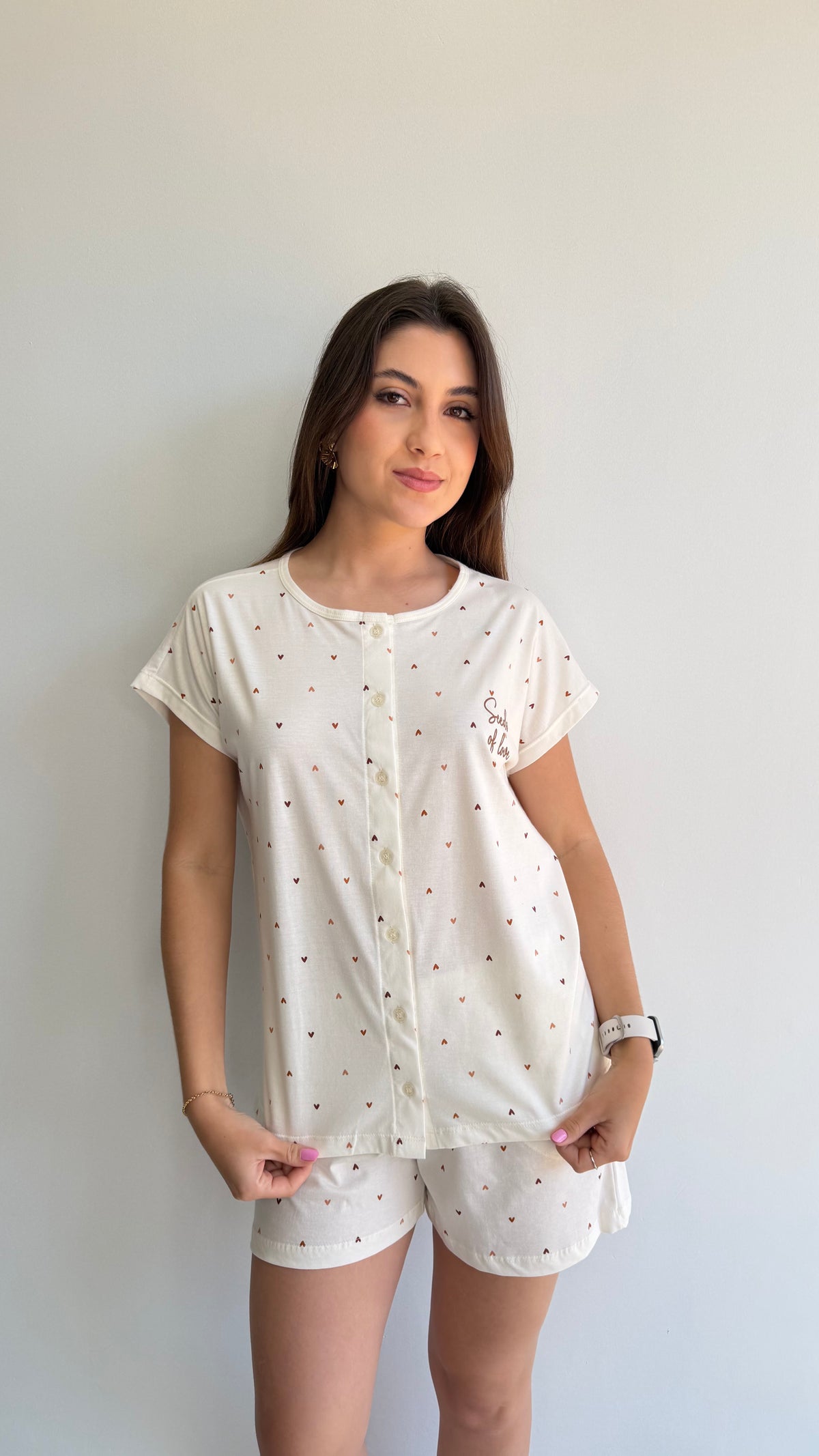Pijama americano estampado de 100% algodão