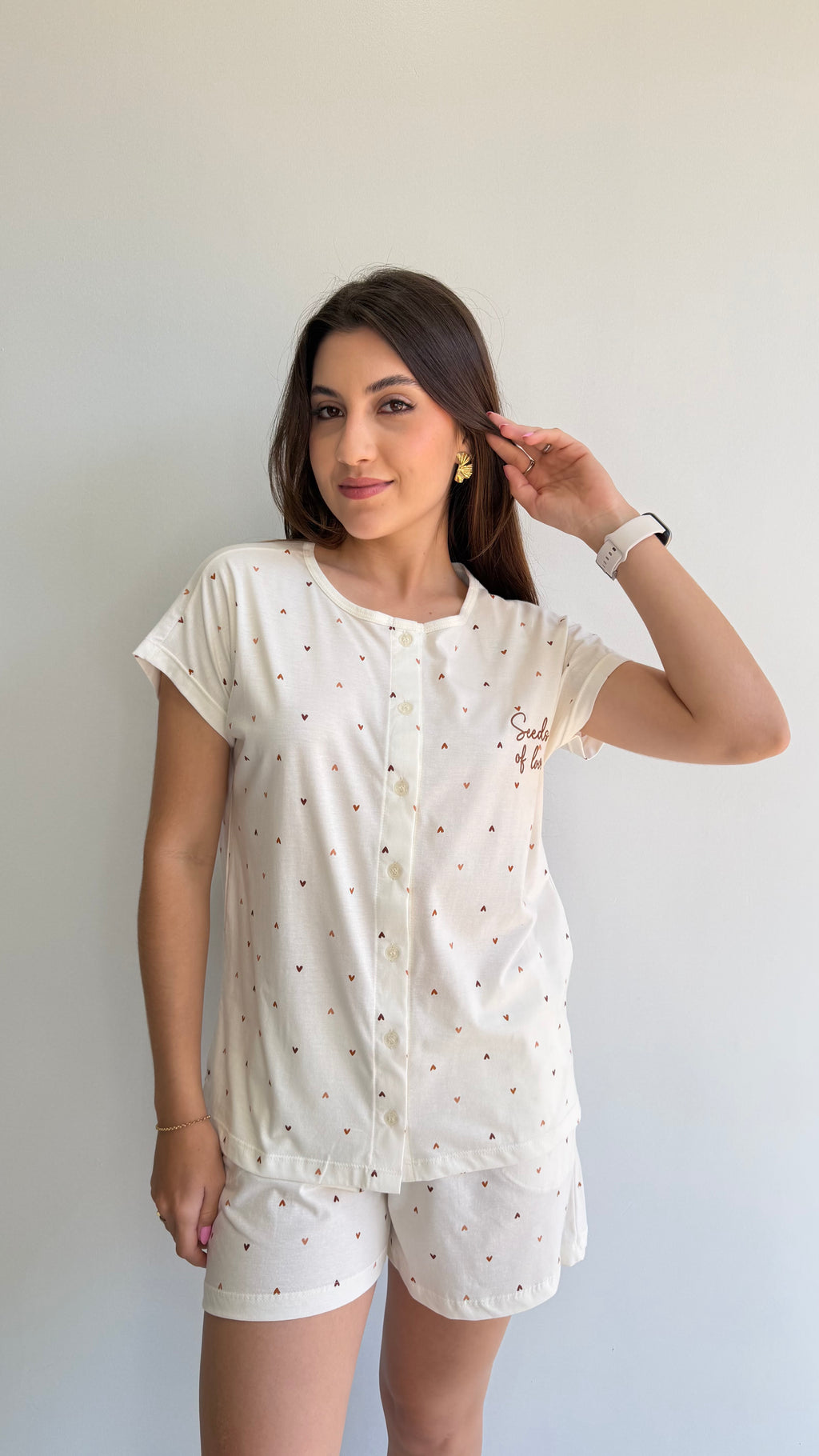 Pijama americano estampado de 100% algodão