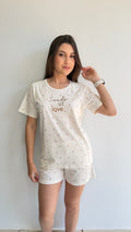 Pijama curto short com bolso estampad