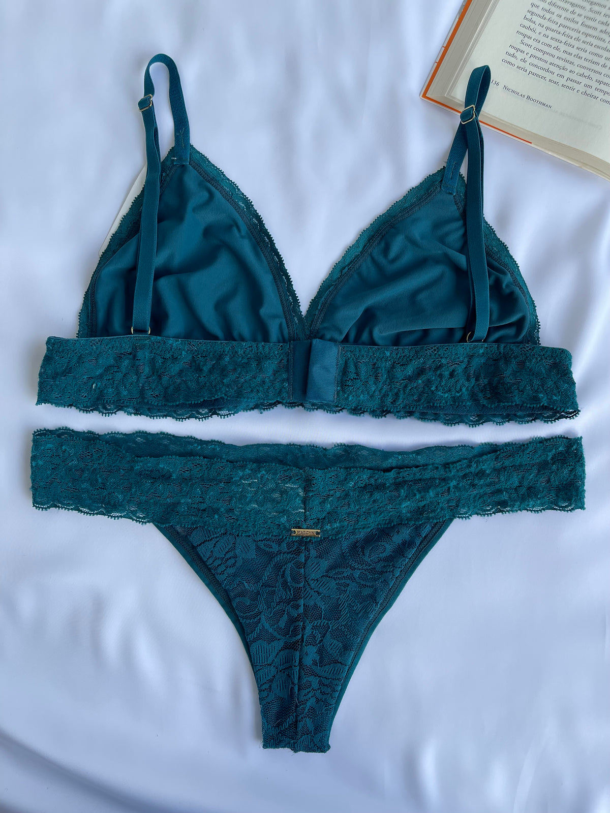 CONJUNTO LINGERIE SEM BOJO E SEM ARO DE RENDA MARCYN