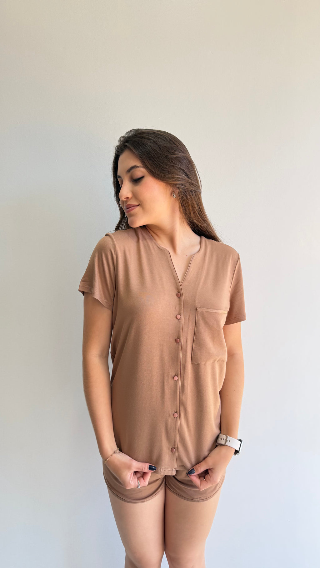 PIJAMA ABERTO CURTO VISCOSE STRETCH RECCO