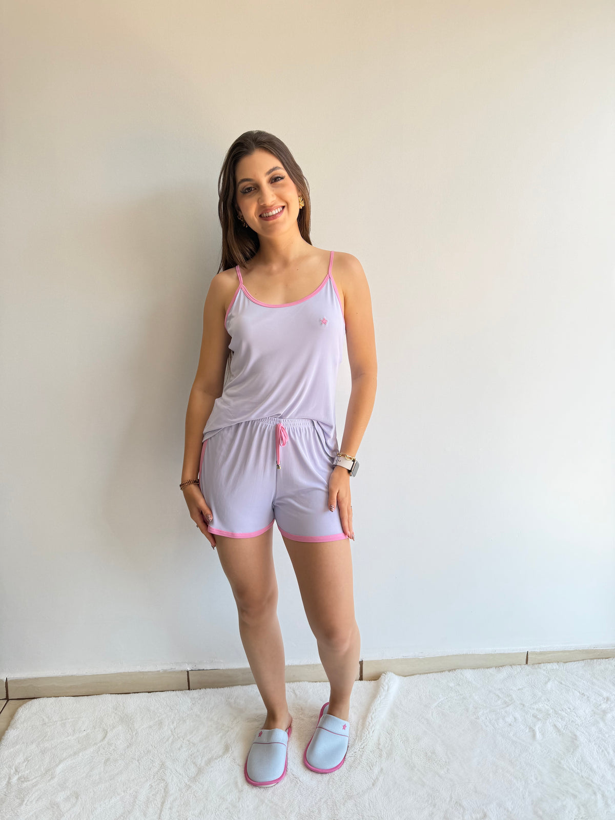 SHORTDOLL DE MICROFIBRA BAUNILHA RECCO