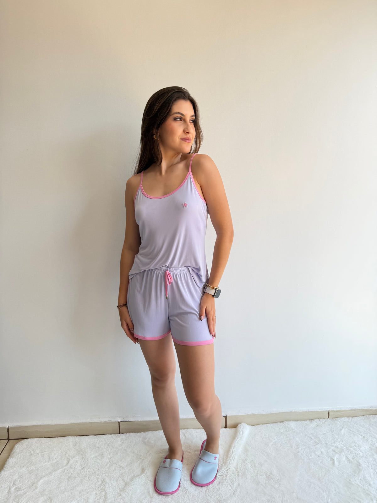 SHORTDOLL DE MICROFIBRA BAUNILHA RECCO