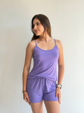 SHORTDOLL DE ALÇA COM SHORTS CURTO DE VISCOSE STRETCH RECCO