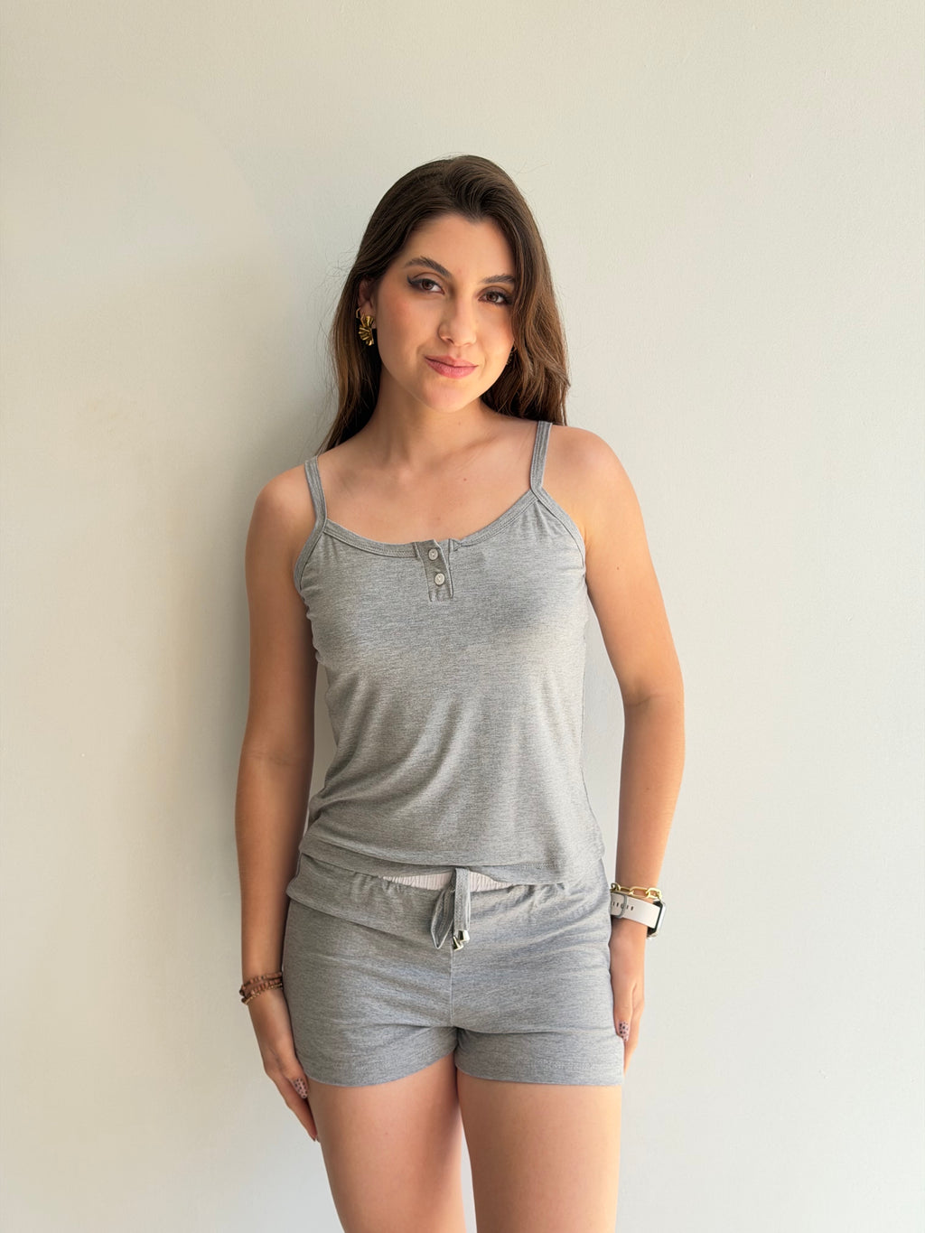Shortdoll viscose com alça fina