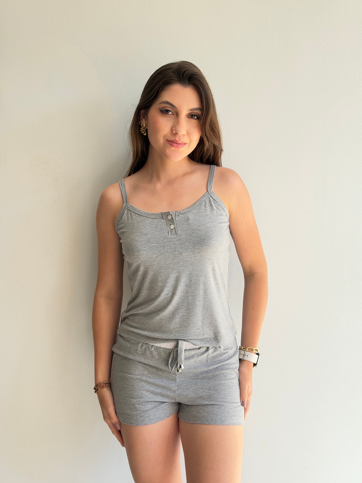 Shortdoll viscose com alça fina