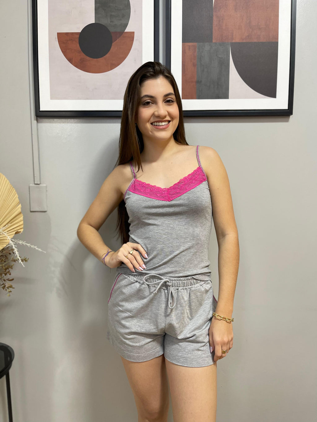 Pijama curto de alcinha Duzani