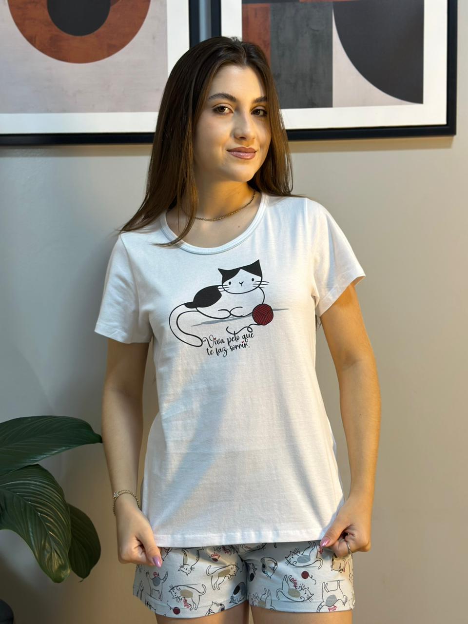 Pijama shortdoll de algodão