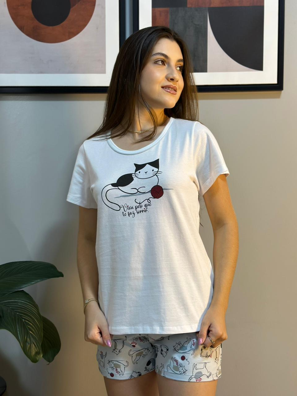 Pijama shortdoll de algodão