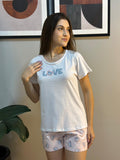 Pijama estampado de 100% algodão