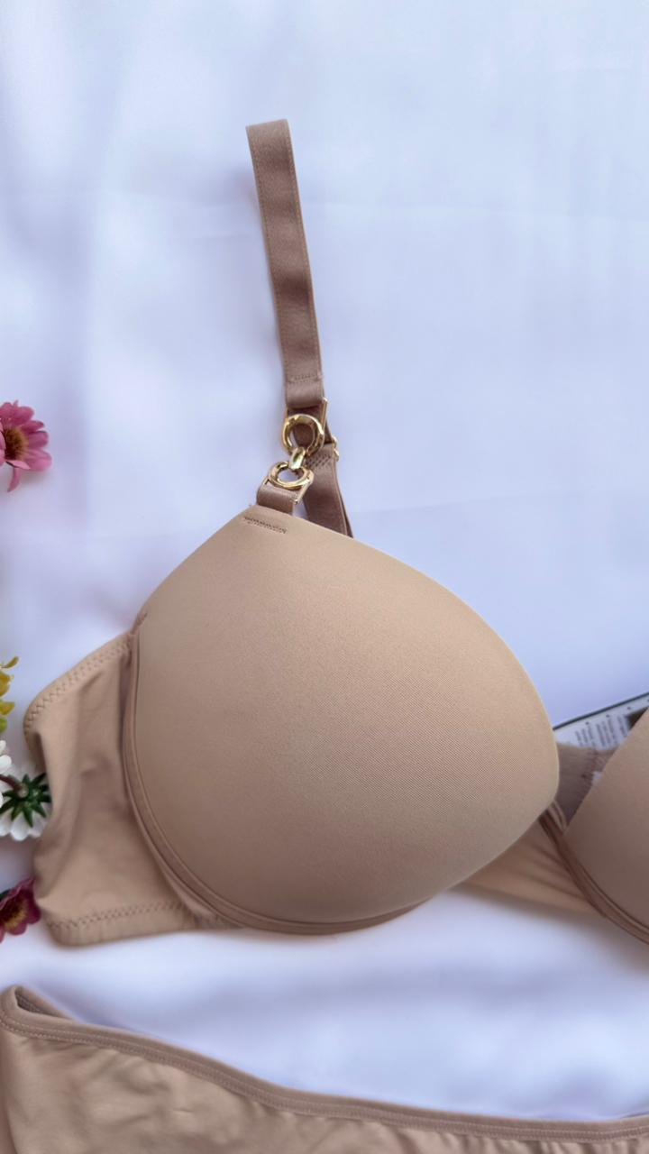 CONJUNTO LINGERIE DE RENDA DUZANI COM ARO E BOJO PUSH UP