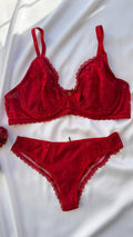 CONJUNTO LINGERIE SENSUAL COM ARO E SEM BOJO DE RENDA