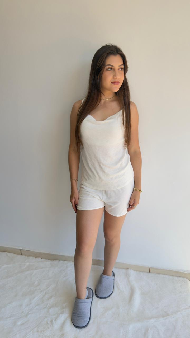 SHORTDOLL DE VISCO FLAME CANELADO RECCO