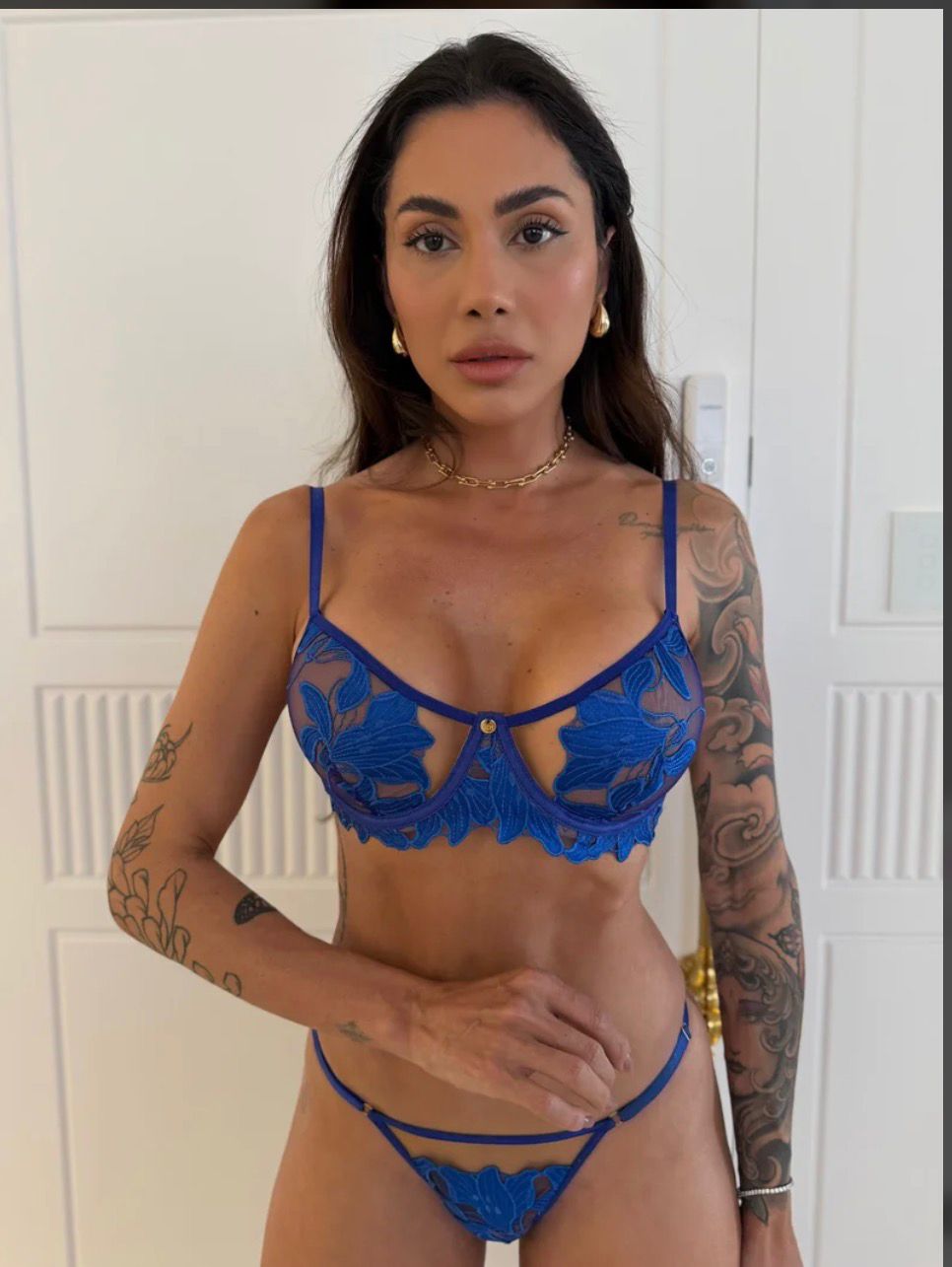 CONJUNTO LINGERIE GD1 COM ARO E SEM BOJO DE TULE E RENDA
