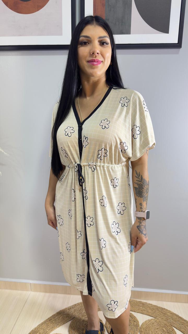 CAFTAN DE MICROFIBRA BAUNILHA