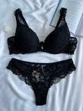 CONJUNTO LINGERIE DE RENDA DUZANI COM ARO E BOJO PUSH UP