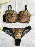 CONJUNTO LINGERIE DE RENDA DUZANI COM ARO E BOJO PUSH UP