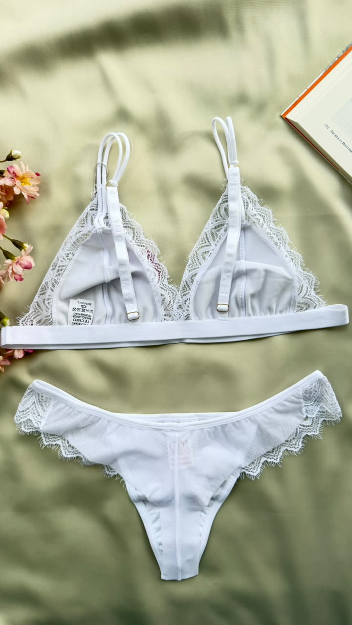 CONJUNTO LINGERIE SENSUAL SEM ARO E SEM BOJO DE RENDA GD1
