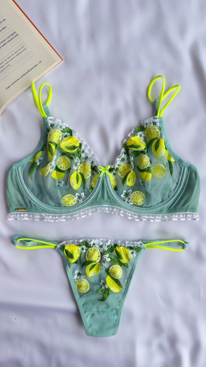 CONJUNTO LINGERIE GD1 COM ARO E SEM BOJO DE TULE E RENDA
