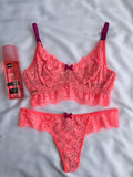 CONJUNTO LINGERIE GD1 COM ARO E SEM BOJO DE TULE E RENDA