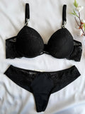 CONJUNTO LINGERIE DE RENDA DUZANI COM ARO E BOJO PUSH UP