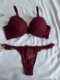 CONJUNTO LINGERIE DE RENDA DUZANI COM ARO E BOJO PUSH UP
