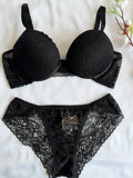 CONJUNTO LINGERIE DE RENDA DUZANI COM ARO E BOJO PUSH UP