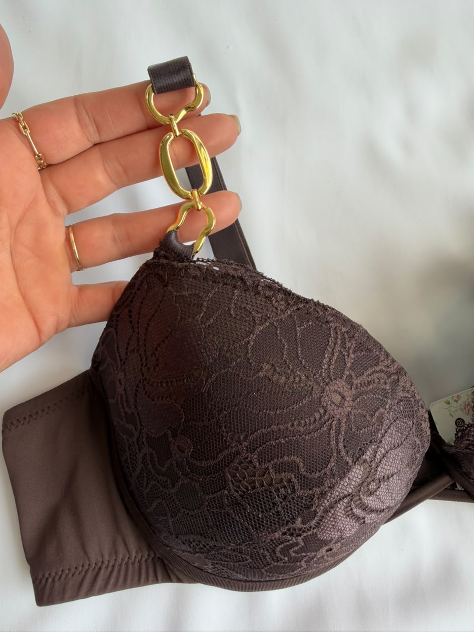 CONJUNTO LINGERIE DE RENDA DUZANI COM ARO E BOJO PUSH UP
